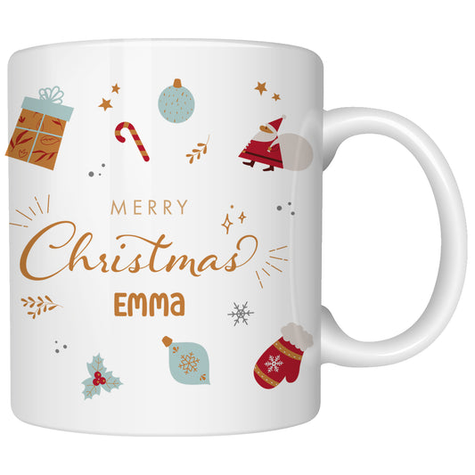 Keramik Tasse mit Name | Merry Christmas