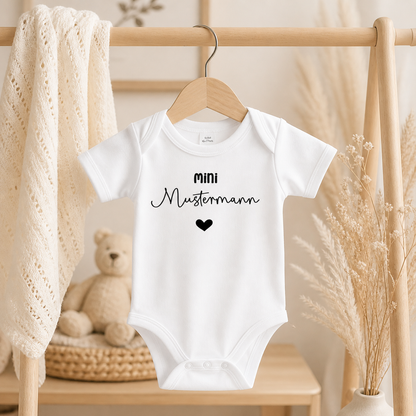 Baby Body Kurzarm mit Name | Basic Body aus Bio-Baumwolle | Mini