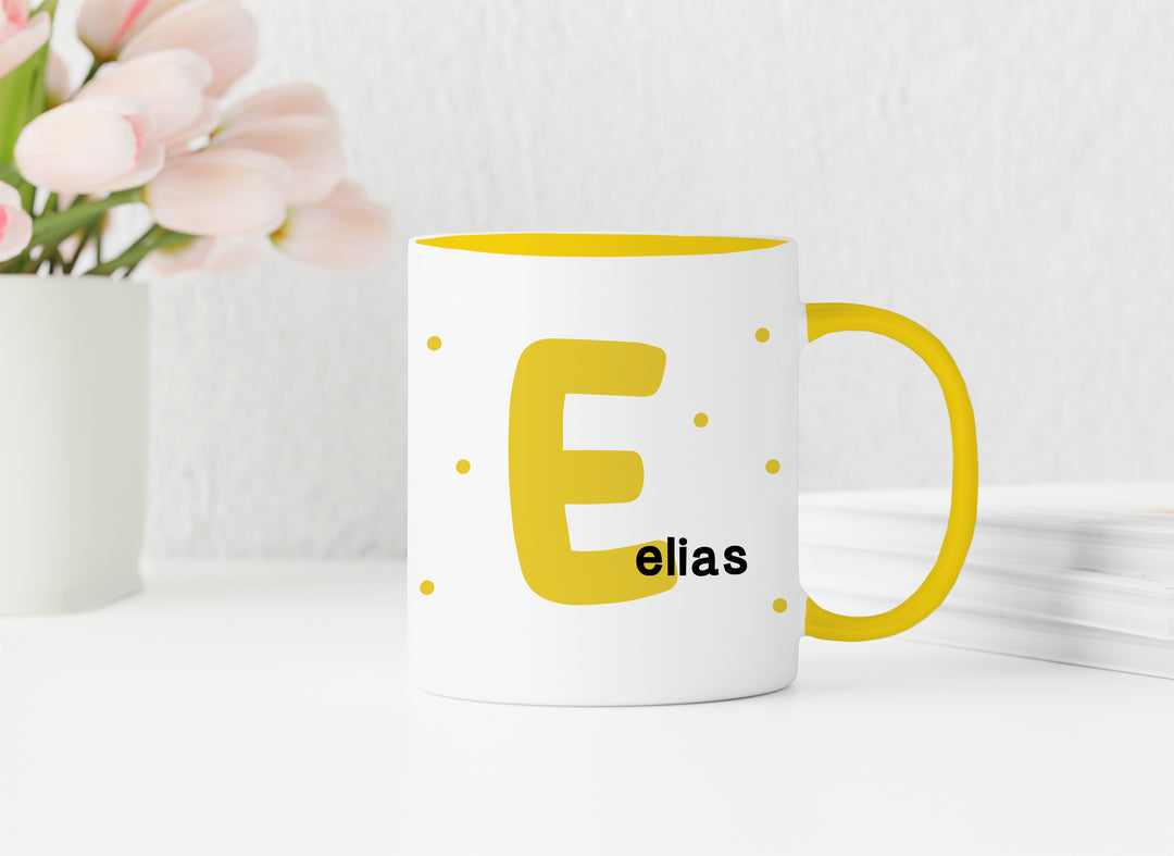 Personalisierte Tasse | Initiale Name | zum Verschenken | für Kinder und große Leute | Geburtstag | Keramik in 13 verschiedenen Farben