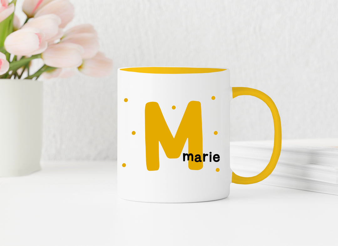 Personalisierte Tasse | Initiale Name | zum Verschenken | für Kinder und große Leute | Geburtstag | Keramik in 13 verschiedenen Farben