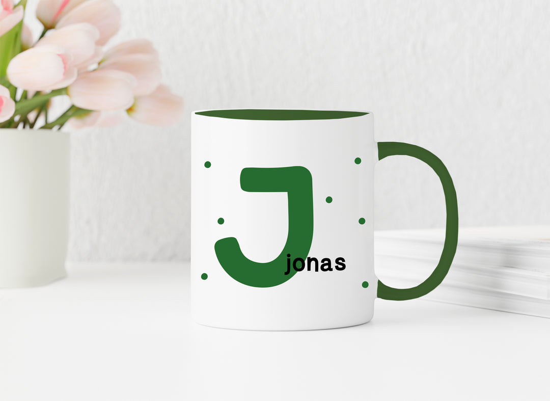 Personalisierte Tasse | Initiale Name | zum Verschenken | für Kinder und große Leute | Geburtstag | Keramik in 13 verschiedenen Farben