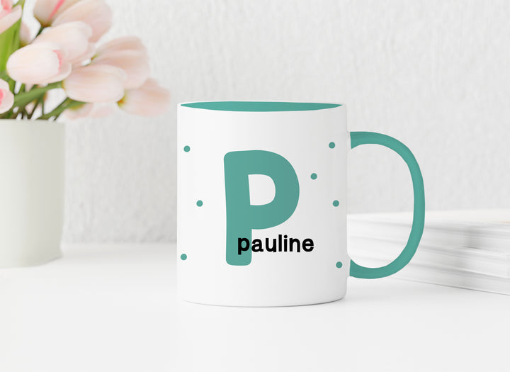 Personalisierte Tasse | Initiale Name | zum Verschenken | für Kinder und große Leute | Geburtstag | Keramik in 13 verschiedenen Farben