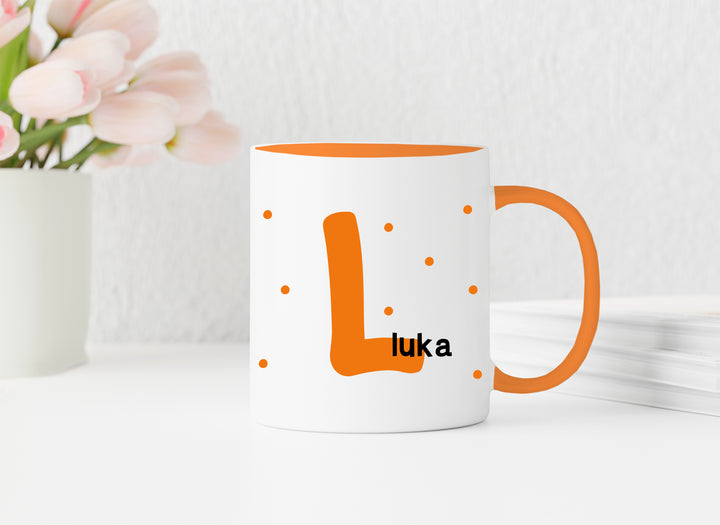 Personalisierte Tasse | Initiale Name | zum Verschenken | für Kinder und große Leute | Geburtstag | Keramik in 13 verschiedenen Farben