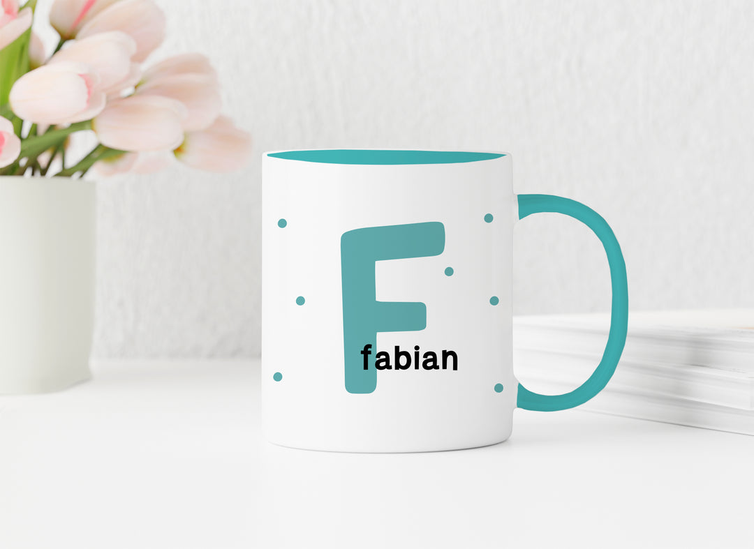 Personalisierte Tasse | Initiale Name | zum Verschenken | für Kinder und große Leute | Geburtstag | Keramik in 13 verschiedenen Farben