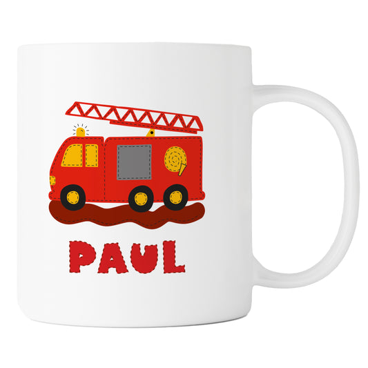 Keramik Tasse mit Namen | Feuerwehr