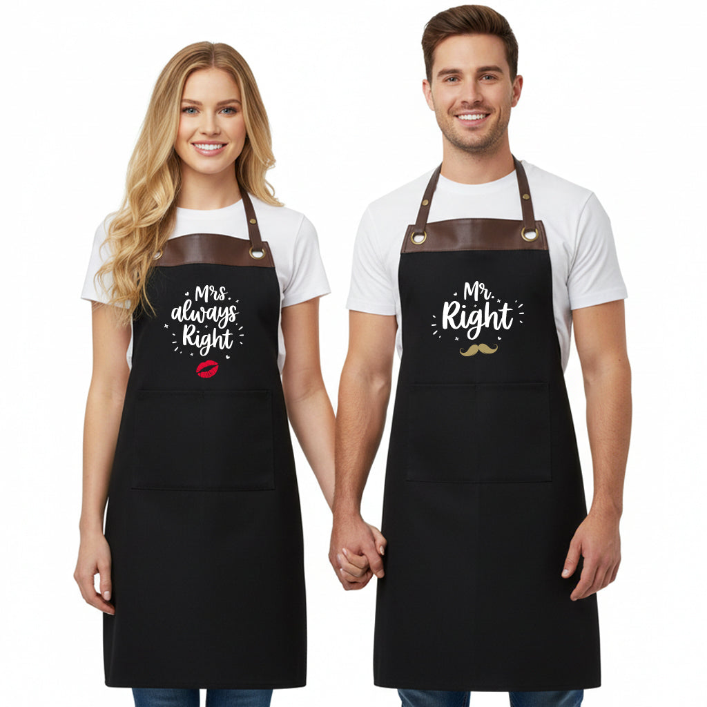 Kochschürze | Mr. Right + Mrs. always Right | Design 2