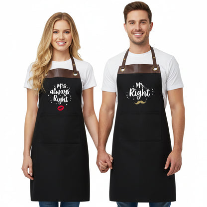 Kochschürze | Mr. Right + Mrs. always Right | Design 2