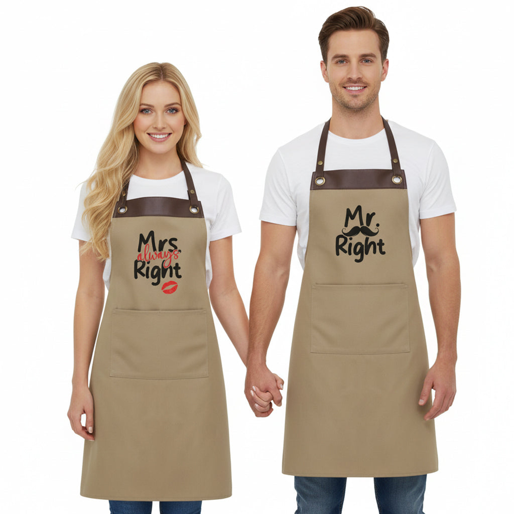 Kochschürze | Mr. Right + Mrs. always Right | Design 1