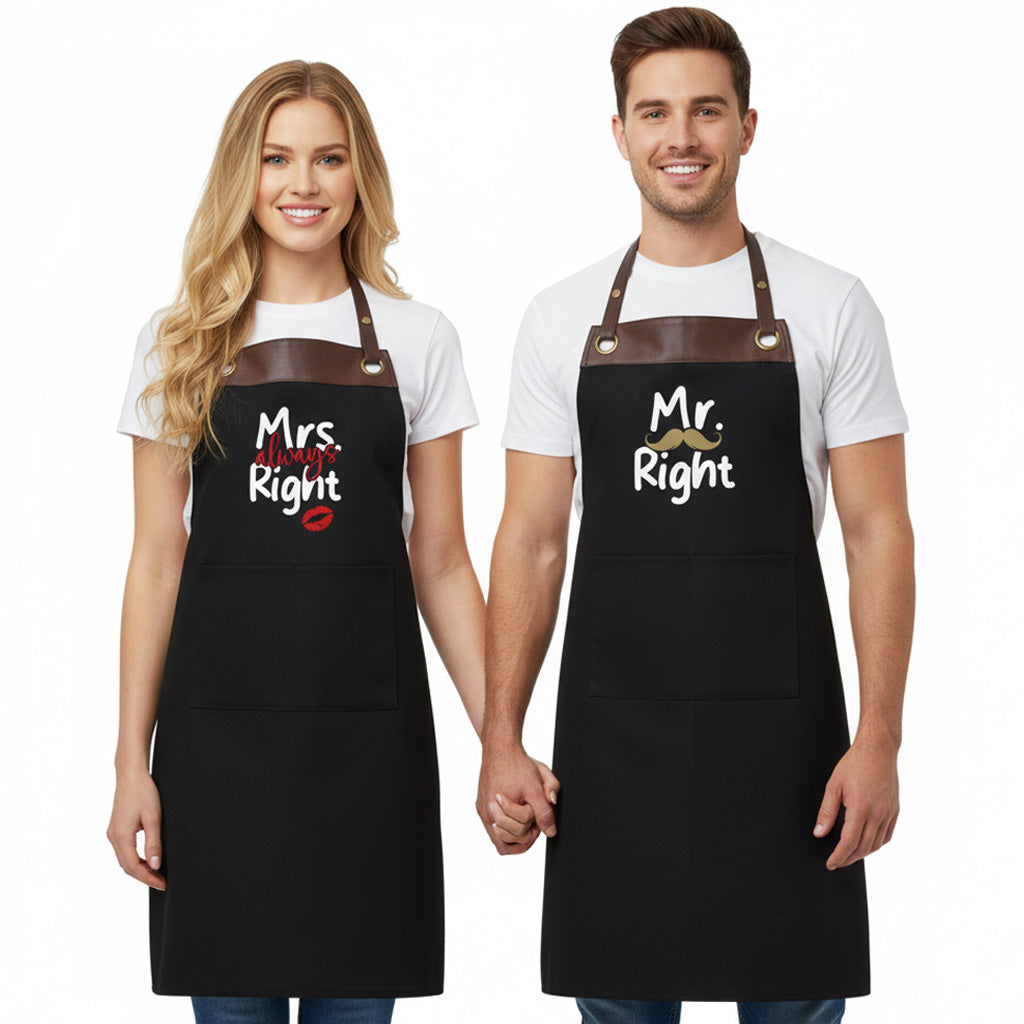 Kochschürze | Mr. Right + Mrs. always Right | Design 1
