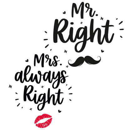Kochschürze | Mr. Right + Mrs. always Right | Design 2