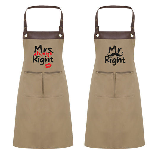 Kochschürze | Mr. Right + Mrs. always Right | Design 1