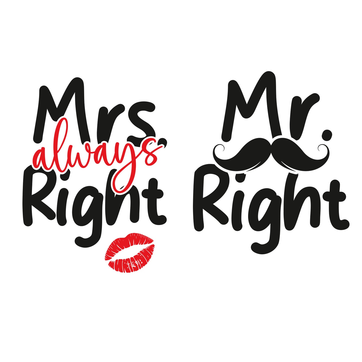 Kochschürze | Mr. Right + Mrs. always Right | Design 1