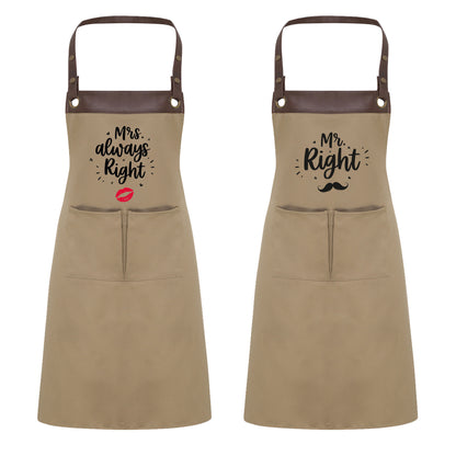 Kochschürze | Mr. Right + Mrs. always Right | Design 2
