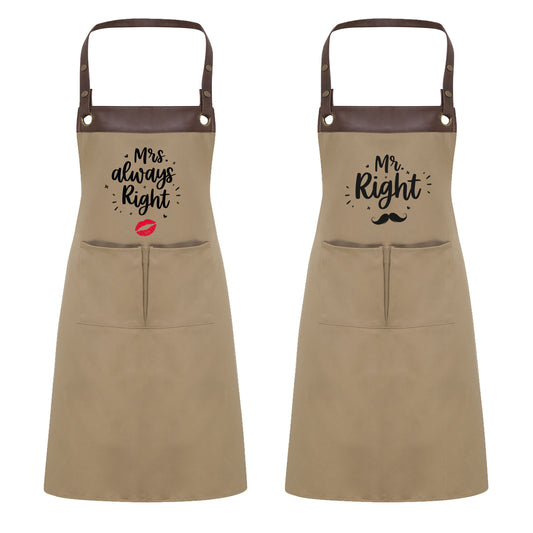 Kochschürze | Mr. Right + Mrs. always Right | Design 2
