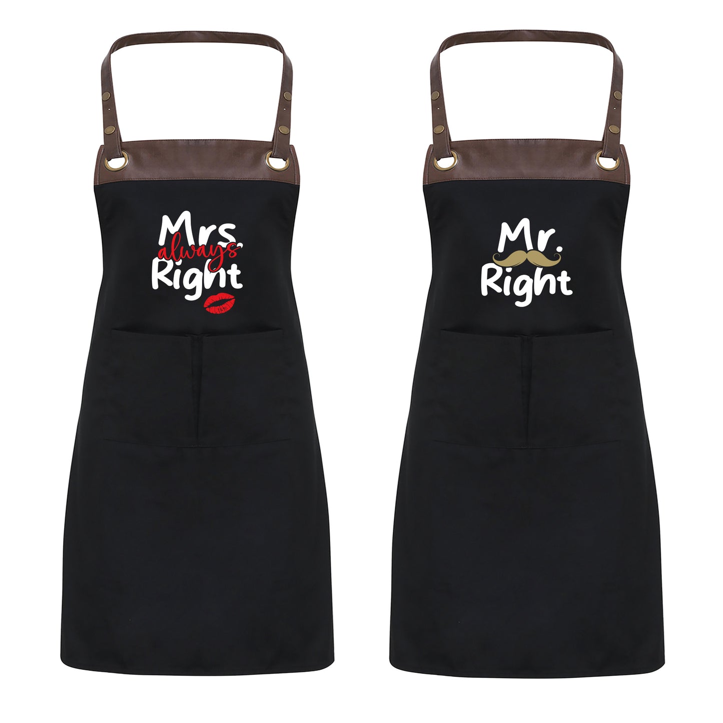 Kochschürze | Mr. Right + Mrs. always Right | Design 1