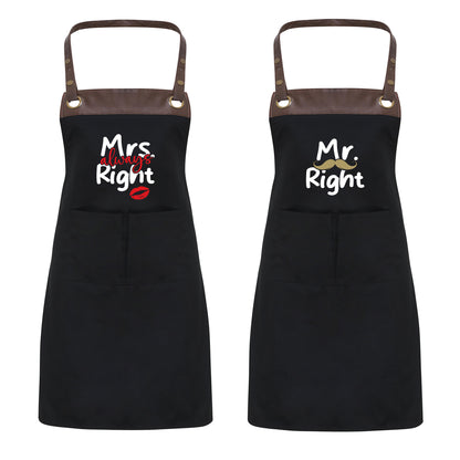 Kochschürze | Mr. Right + Mrs. always Right | Design 1