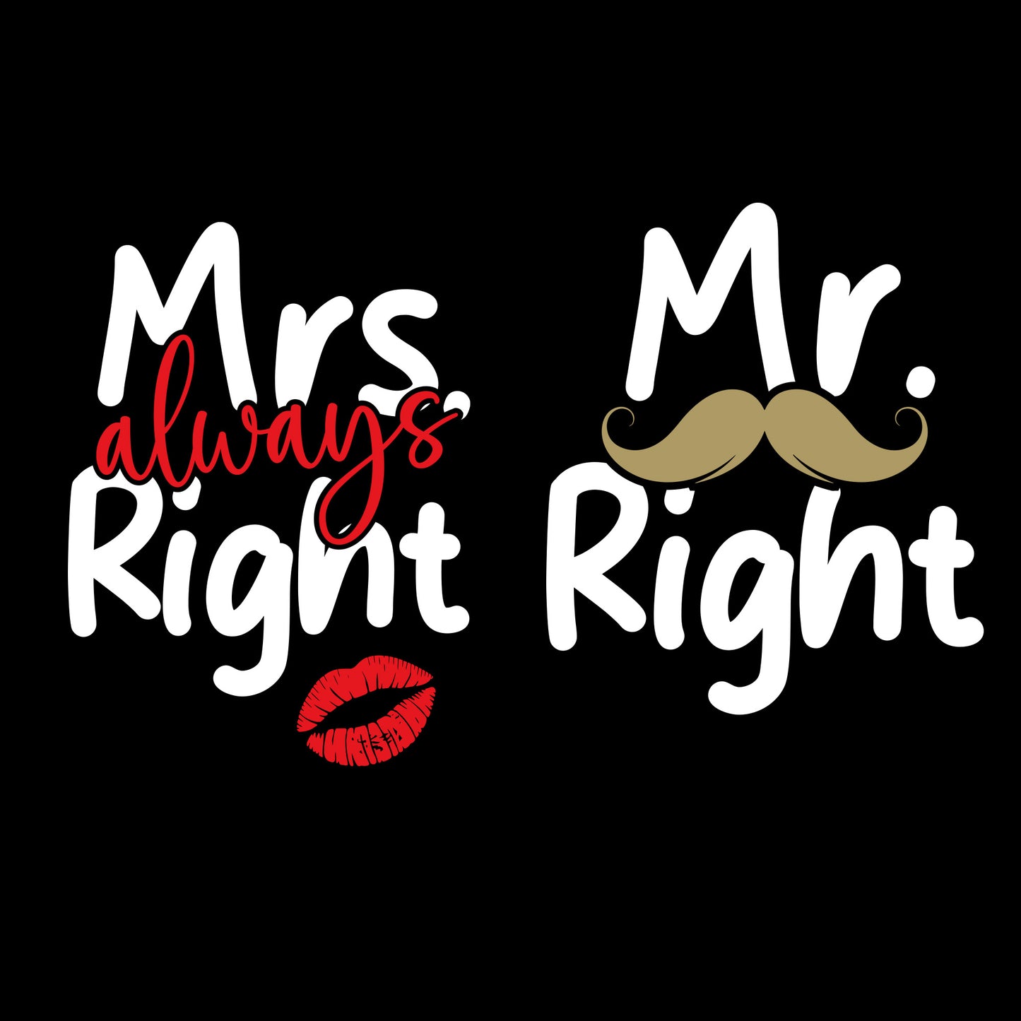 Kochschürze | Mr. Right + Mrs. always Right | Design 1