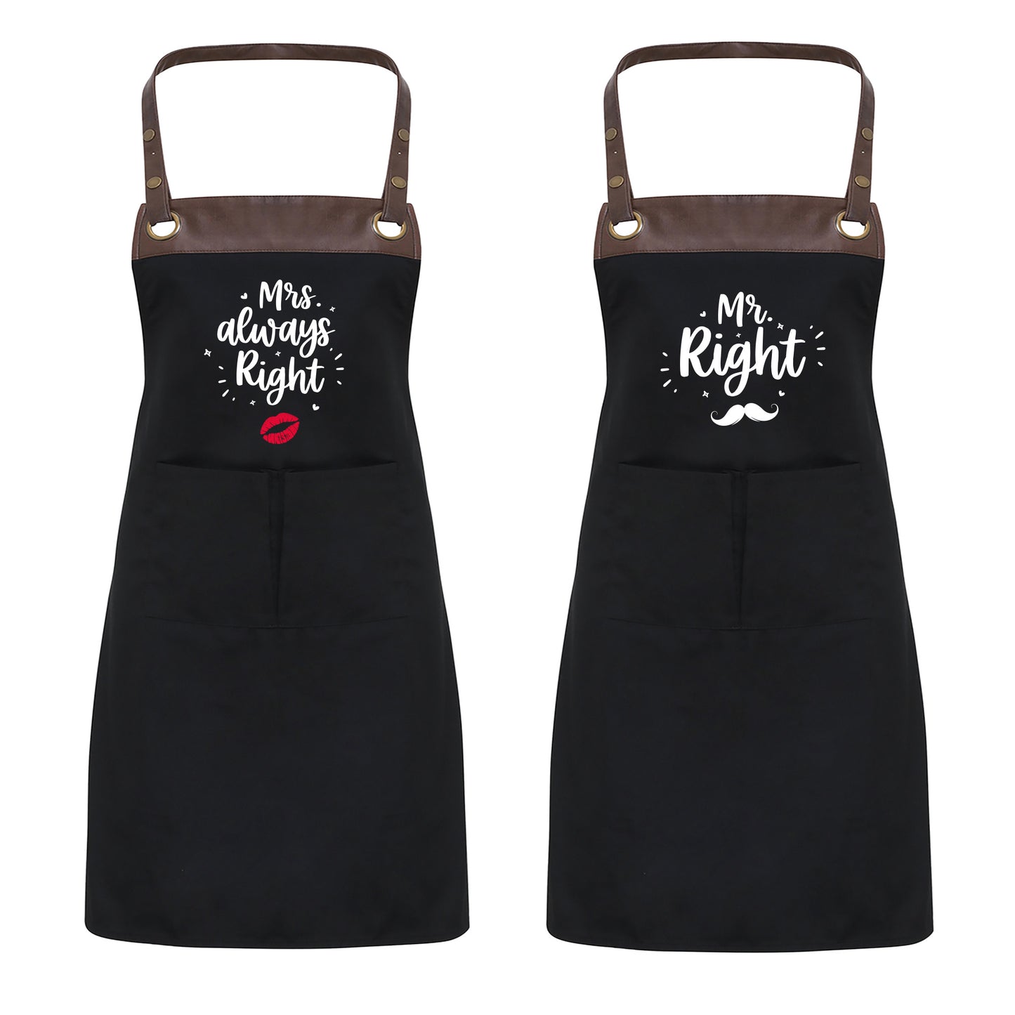 Kochschürze | Mr. Right + Mrs. always Right | Design 2