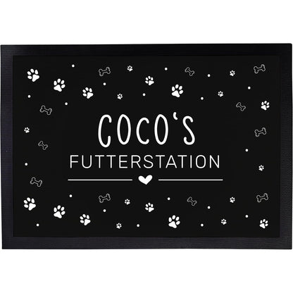 Napfunterlage mit Name | Futterstation | Hund