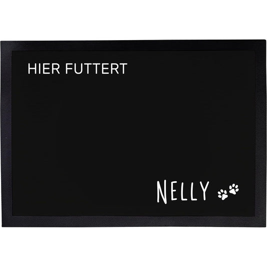Napfunterlage mit Name | Hier futtert | Hund