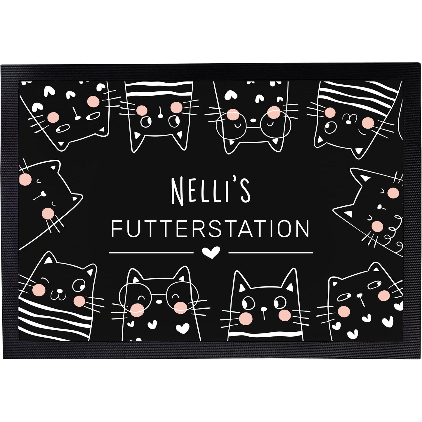 Napfunterlage mit Name | Futterstation | Katzen