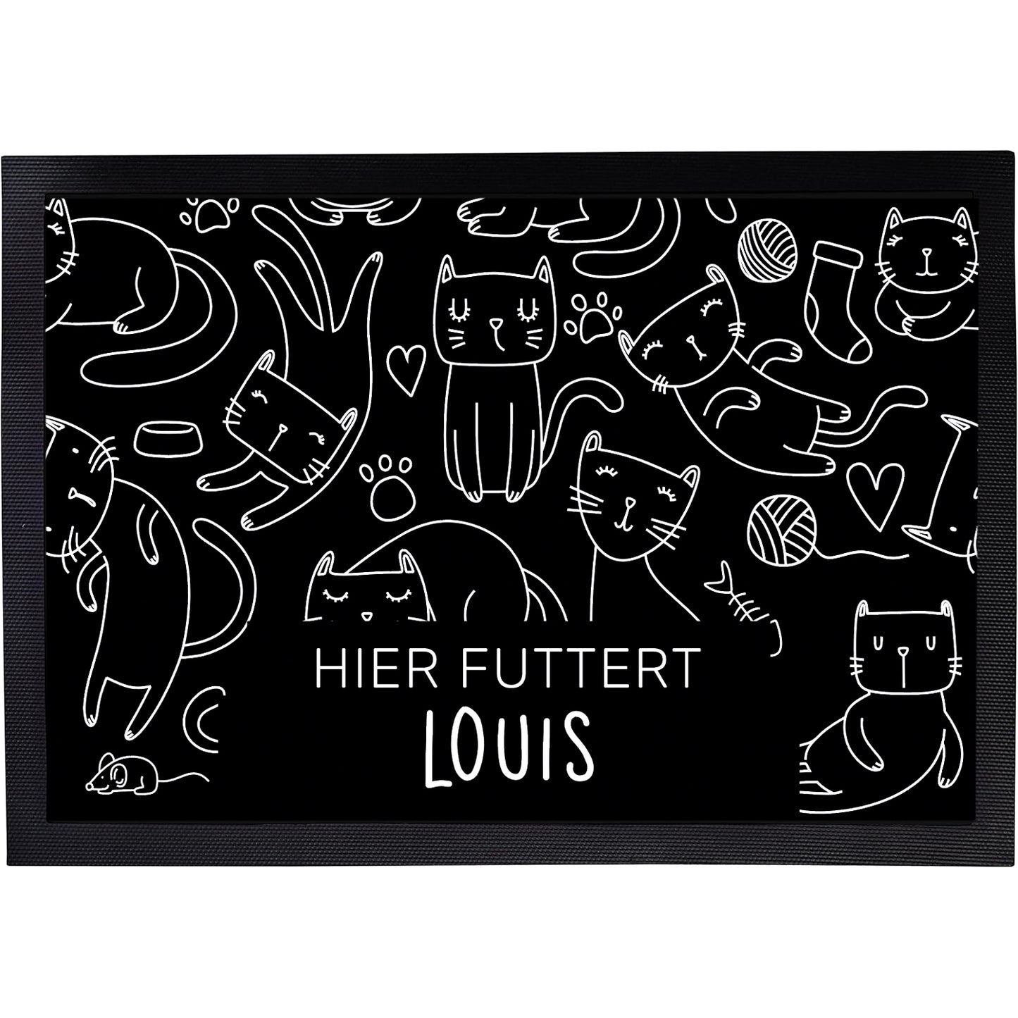 Napfunterlage mit Name | Hier futtert | Katzen