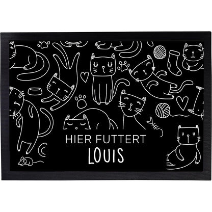 Napfunterlage mit Name | Hier futtert | Katzen