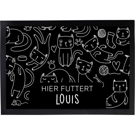 Napfunterlage mit Name | Hier futtert | Katzen