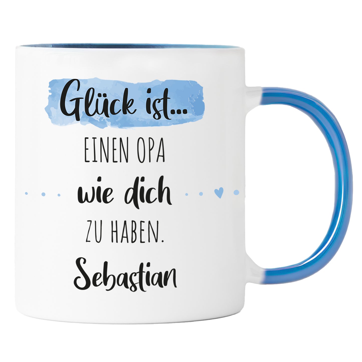 Keramik Tasse mit Namen | Glück ist einen Opa wie dich zu haben