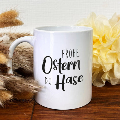 Keramik Tasse mit Namen | Frohe Ostern du Hase