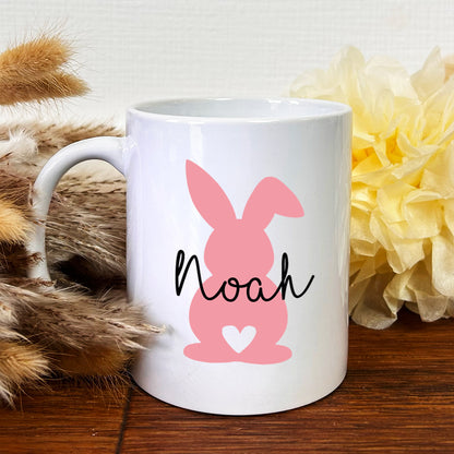 Keramik Tasse Namen | Hase rosa