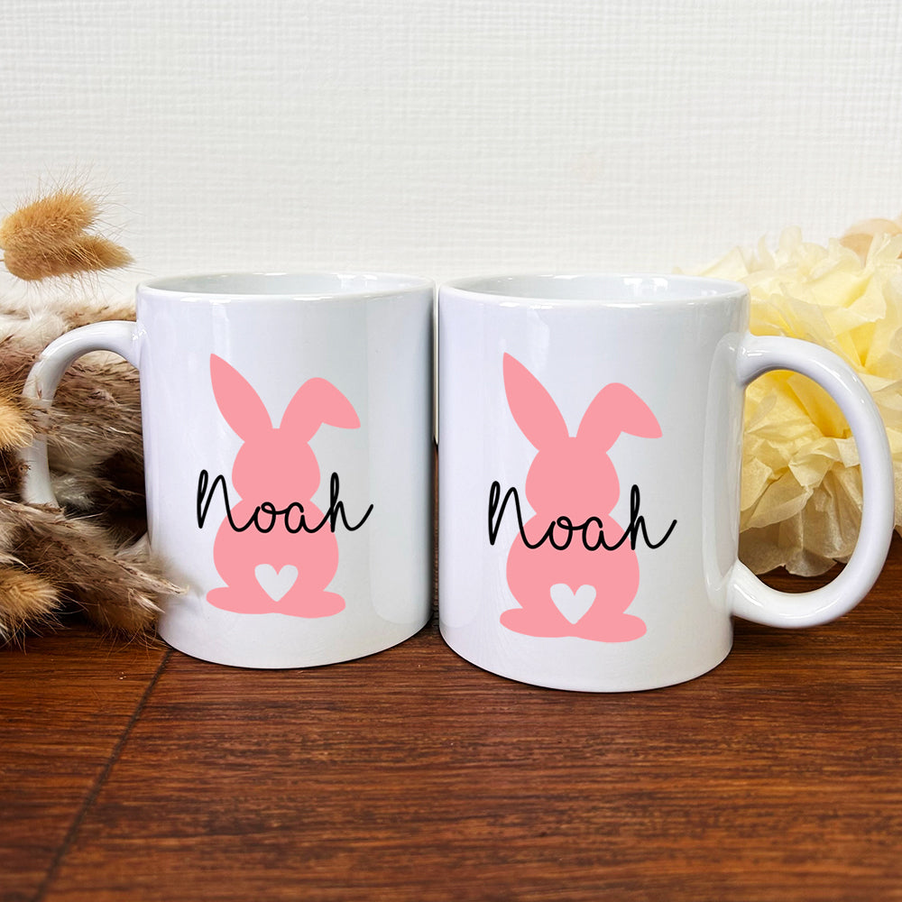 Personalisierte Tasse | mit Wunschnamen | Hase rosa | Ostern | Kaffeetasse als Geschenkidee und Ostergruß