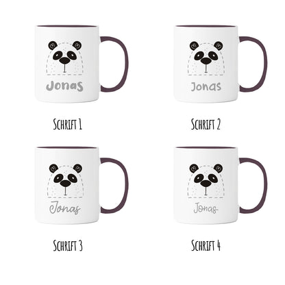 Keramik Tasse mit Name | Panda