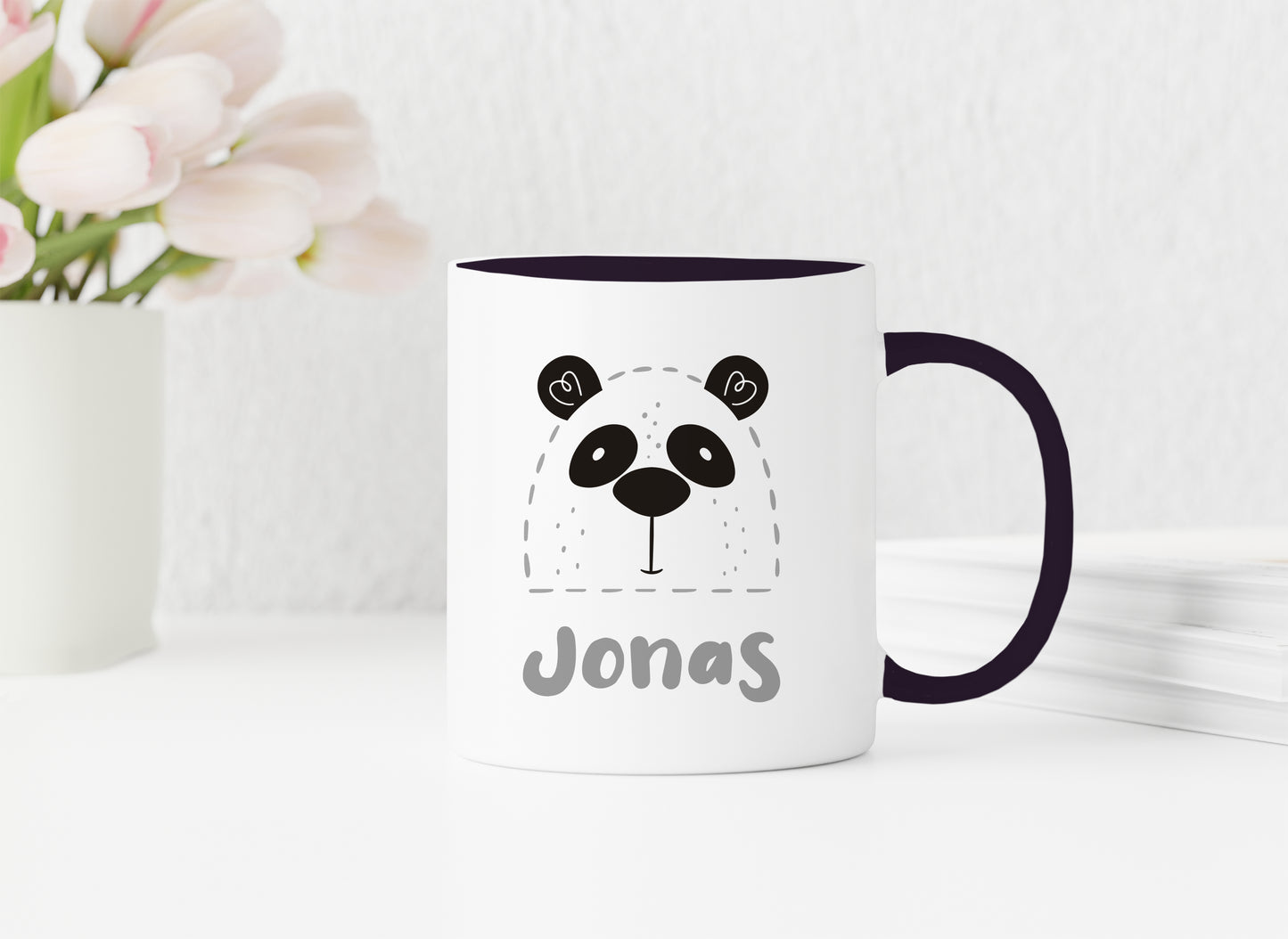 Keramik Tasse mit Name | Panda
