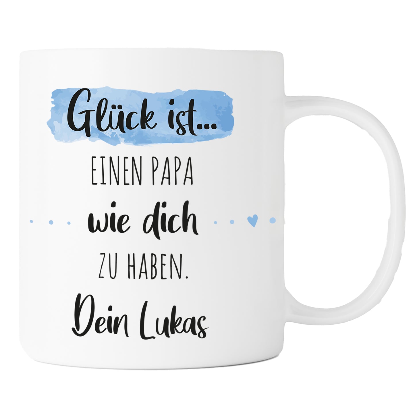Keramik Tasse mit Namen | Glück ist einen Papa wie dich zu haben
