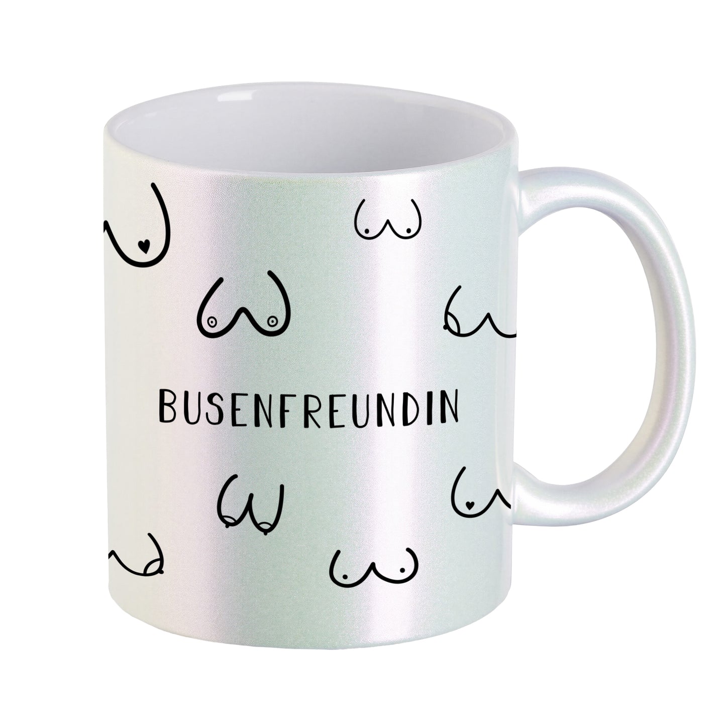 Keramik Tasse in Perlmutt | Busenfreundin 1.0