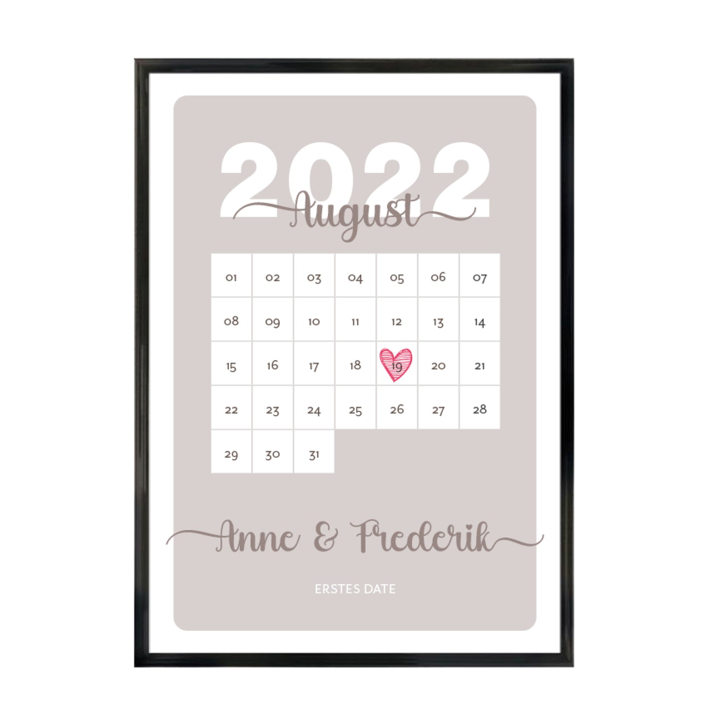 Poster | Kalenderblatt mit Namen + Datum