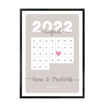 Poster | Kalenderblatt mit Namen + Datum