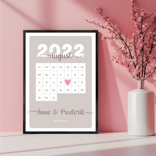 Poster | Kalenderblatt mit Namen + Datum