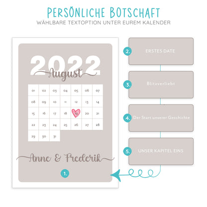 Poster | Kalenderblatt mit Namen + Datum