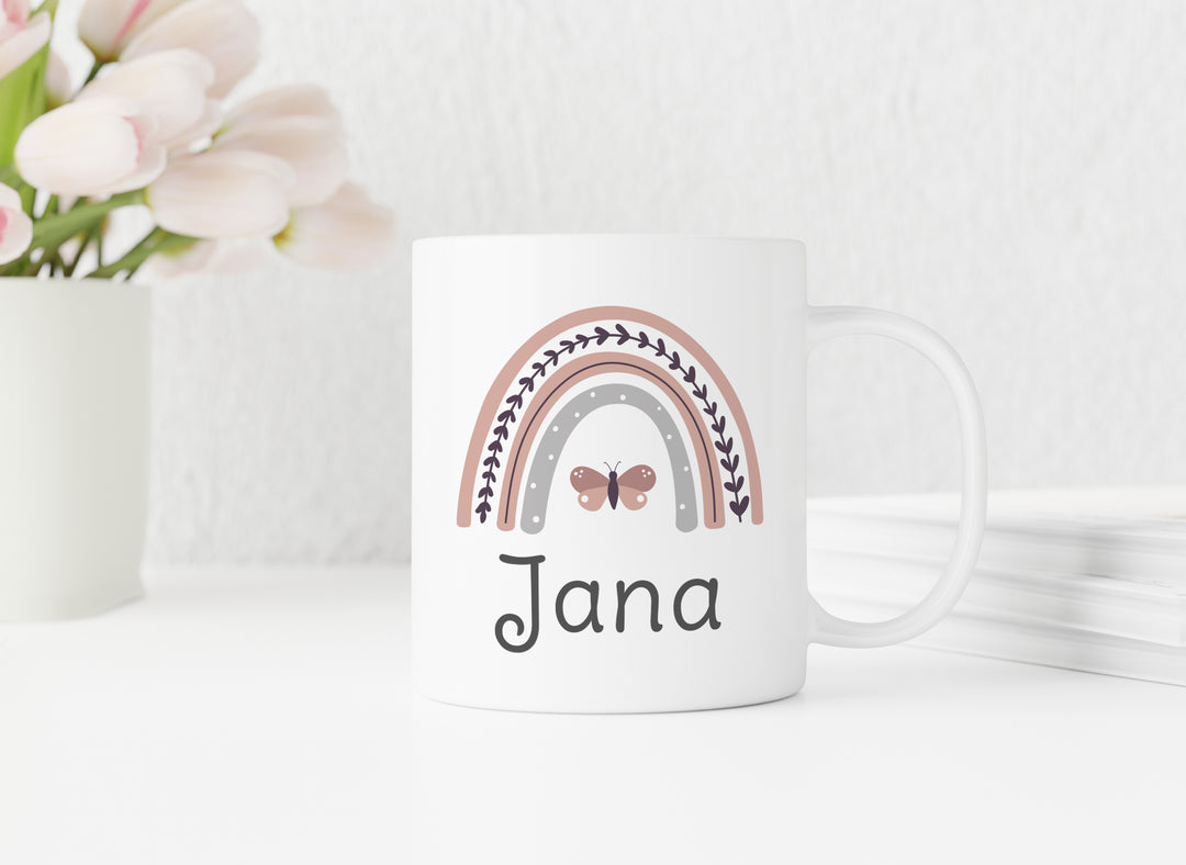 Personalisierte Tasse | mit Wunschnamen | Regenbogen rosa | wundervolle Geschenkidee | besonderes Geschenk zum Geburtstag