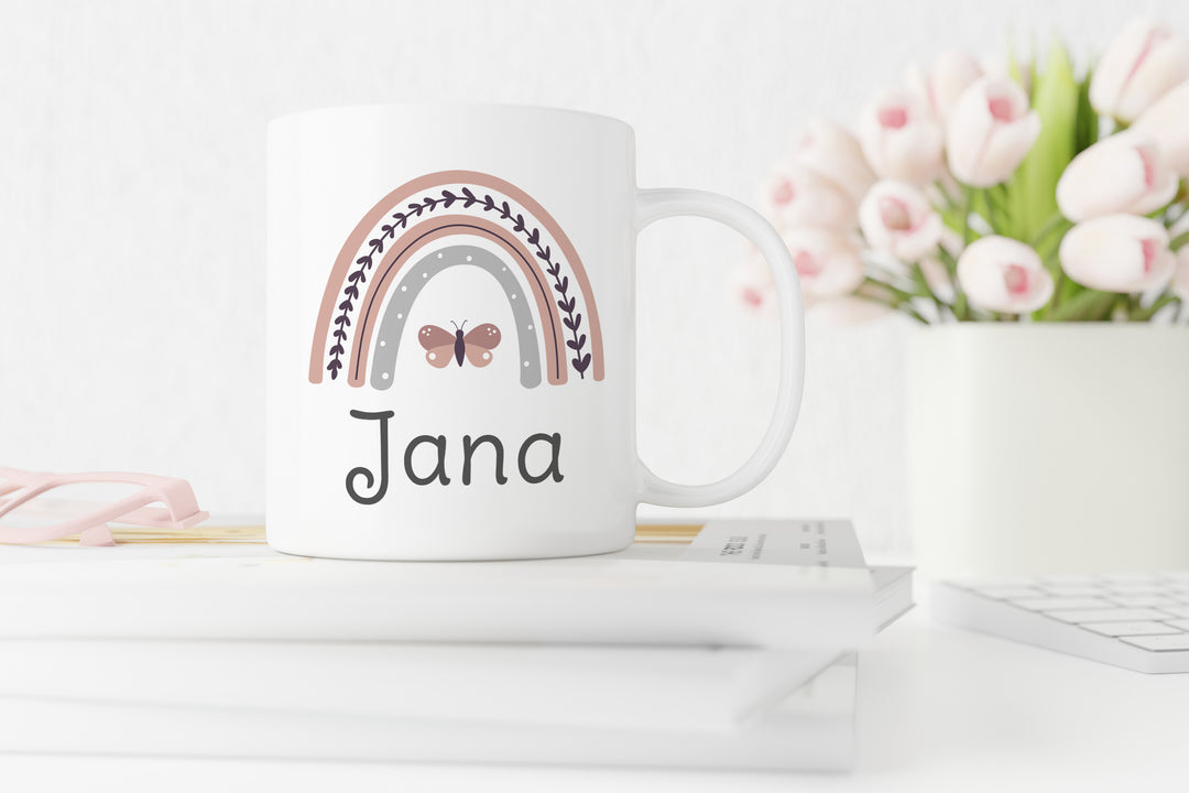 Personalisierte Tasse | mit Wunschnamen | Regenbogen rosa | wundervolle Geschenkidee | besonderes Geschenk zum Geburtstag