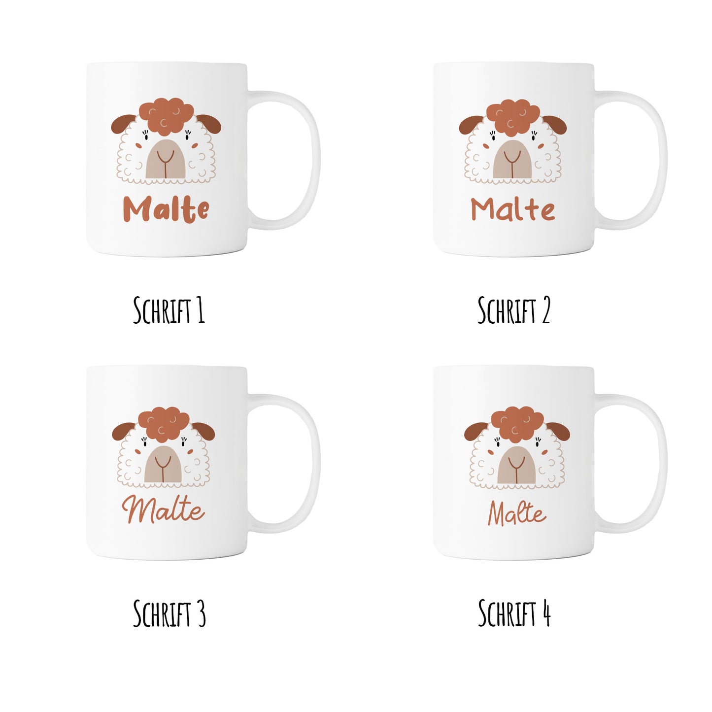 Keramik Tasse mit Name | Schaf