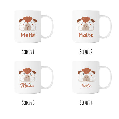 Keramik Tasse mit Name | Schaf