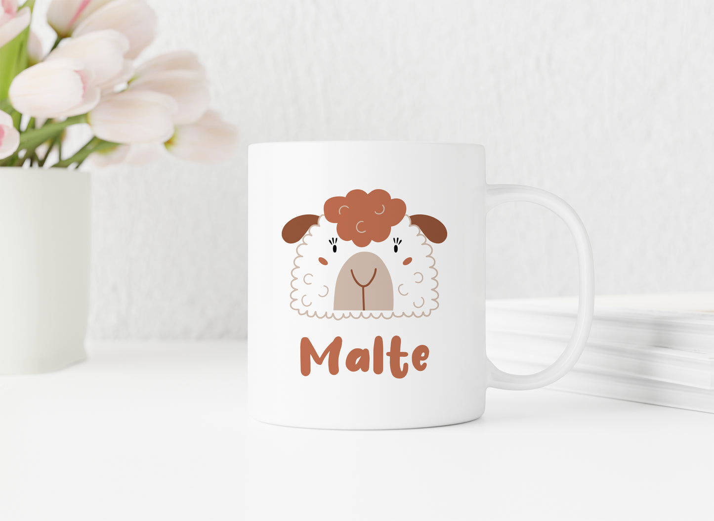 Keramik Tasse mit Name | Schaf