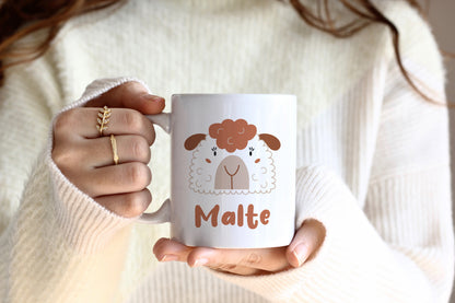 Keramik Tasse mit Name | Schaf