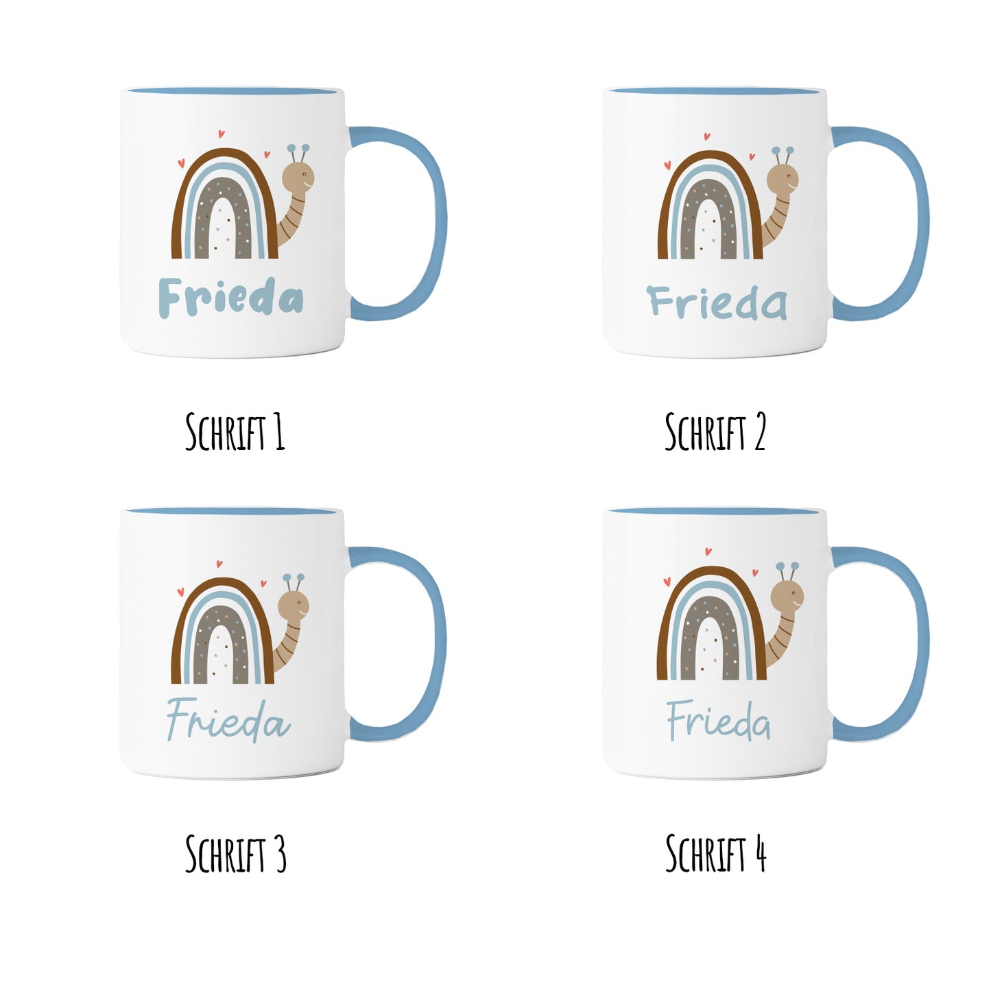 Keramik Tasse mit Name | Schnecke