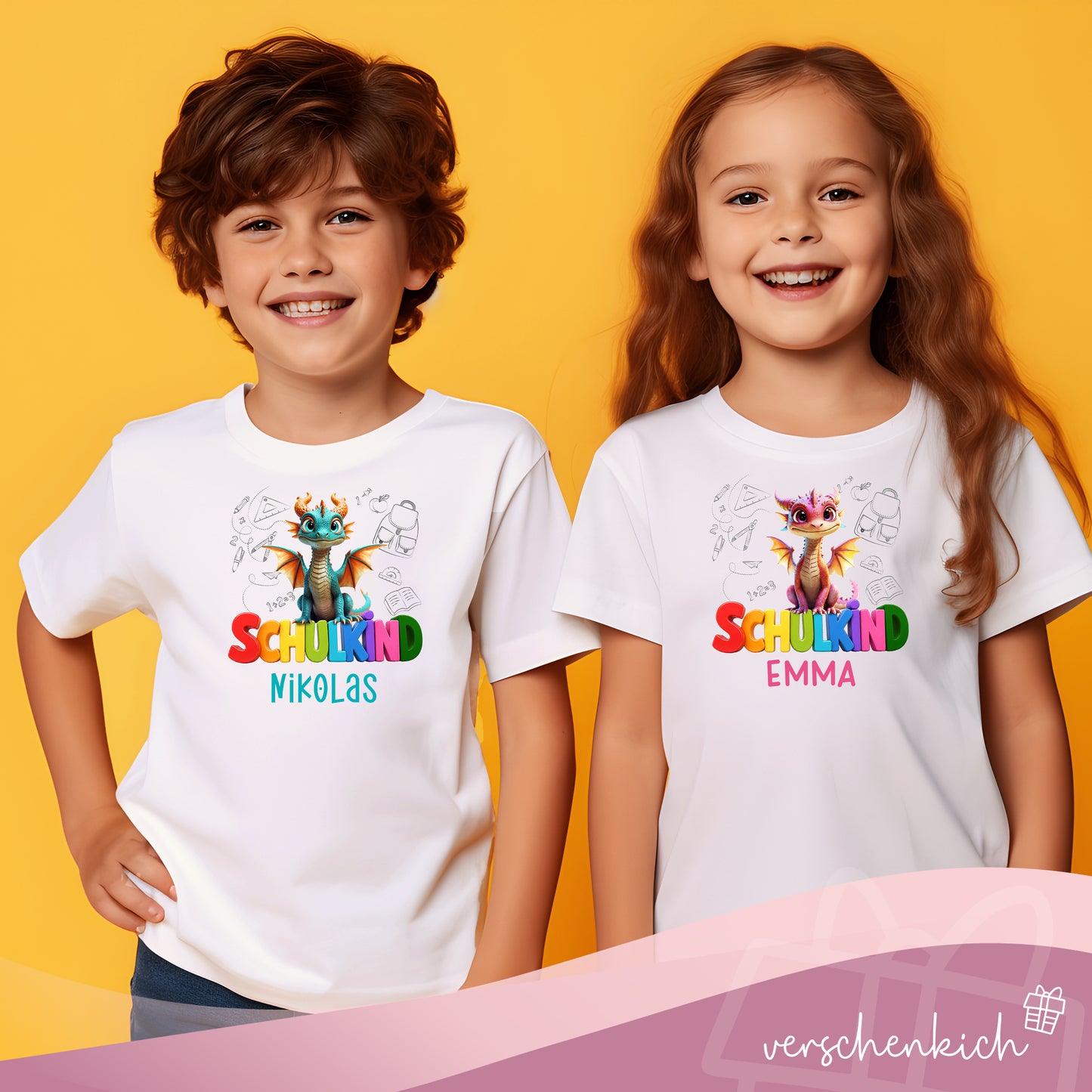 T-Shirt Kinder | Bio-Baumwolle | Schulkind Drache