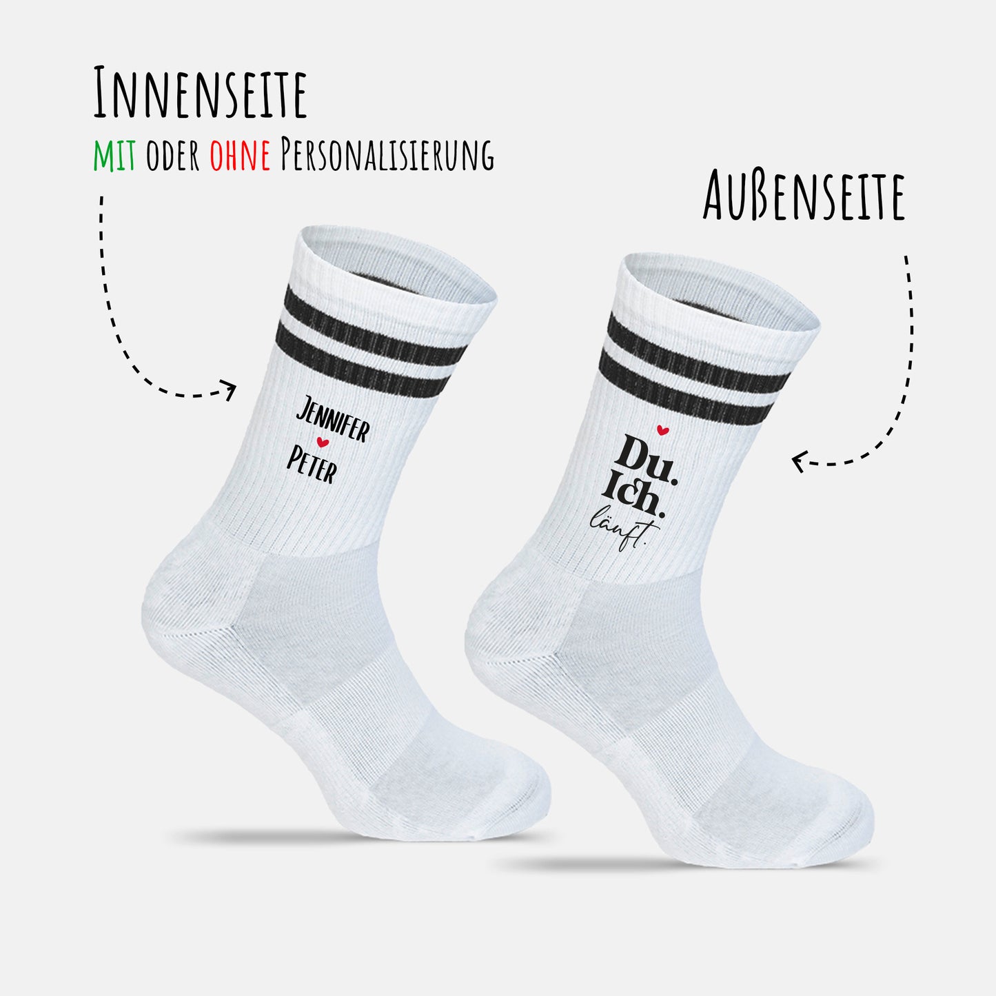 Socken mit Namen | Du. Ich. Läuft.