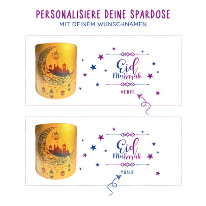 Keramik Spardose mit Name | Ramadan Mond